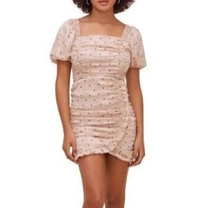 NWOT Astr Blush Polka Dot Mini Dress